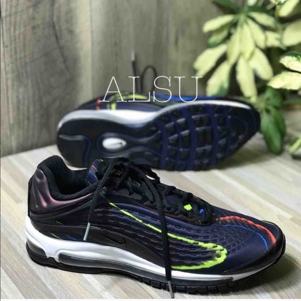 Nike Air Max Deluxe BLACK MIDNIGHT NAVY M AUTHENTI - Picture 5 of 8